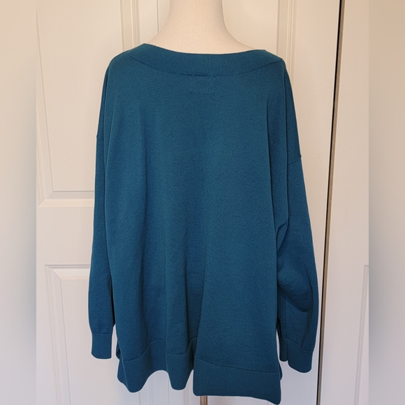 Lands' End Women's Plus Size Scoop Neck Sweater in Midnight Blue - 3X - Picture 8 of 10